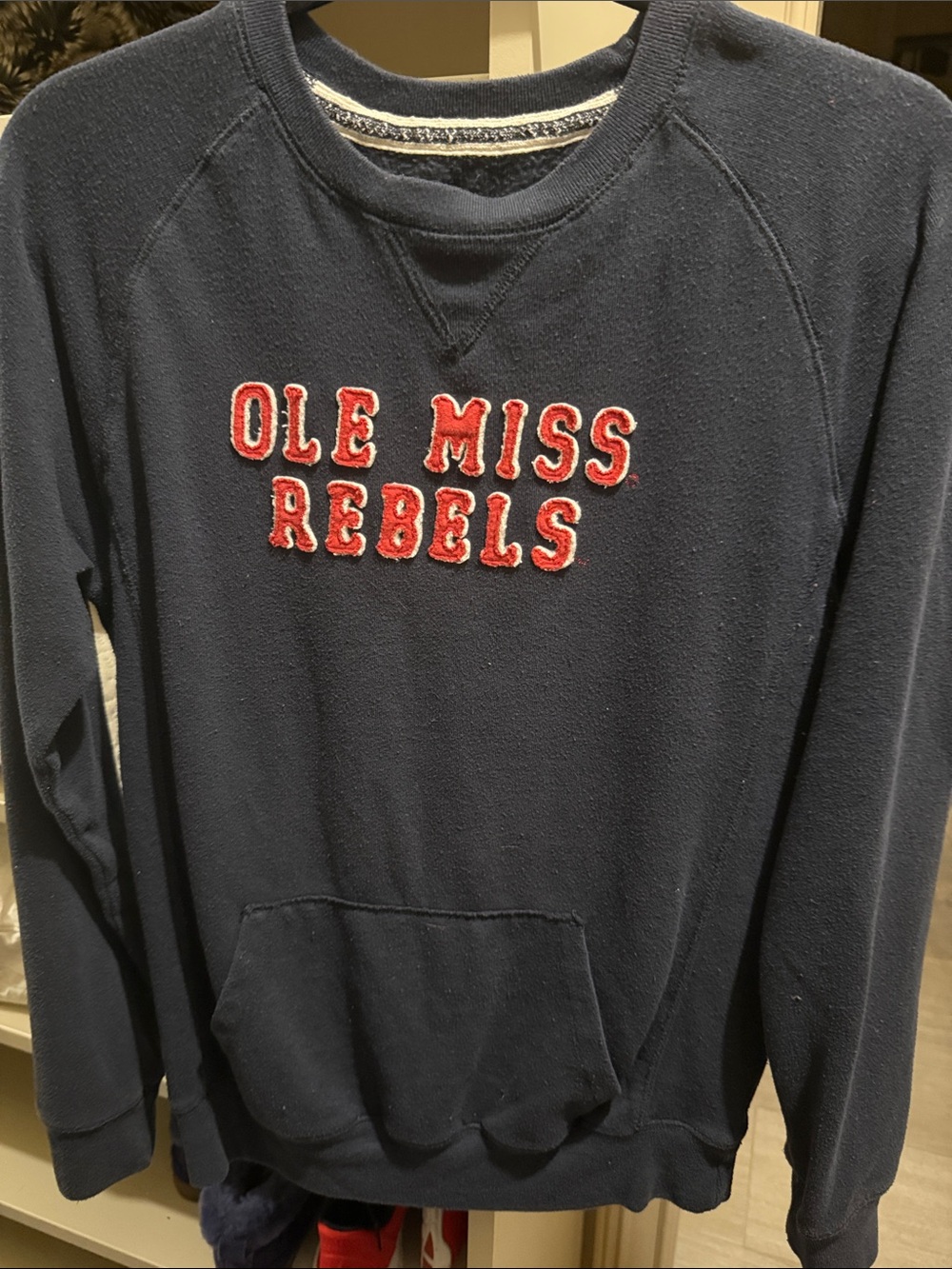 Ole Miss Rebels Navy Crewneck Sweatshirt - Women's